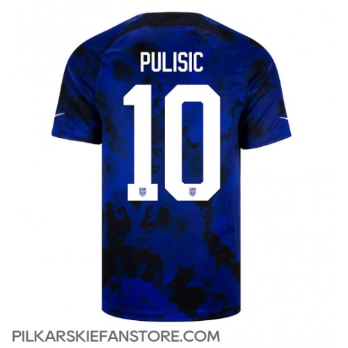 Tanie Strój piłkarski Stany Zjednoczone Christian Pulisic #10 Koszulka Wyjazdowej MŚ 2022 Krótkie Rękawy